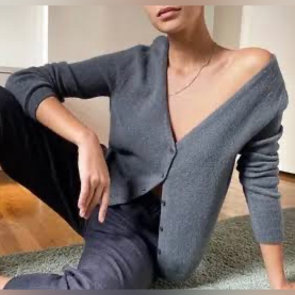 Babaton Sweaters - Babaton New Lounge Cardigan, slate gray, XXS